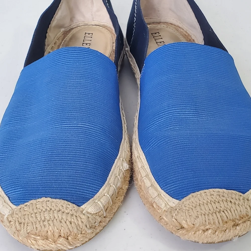 Ellen Tracy Blue Two Tone Espadrille Flats Loafers